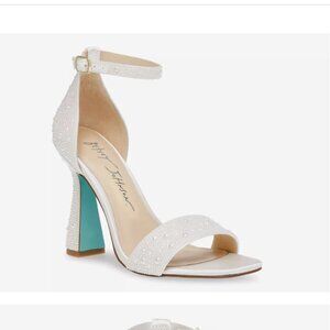 Betsey Johnson “Dani” pearl heels, size 6